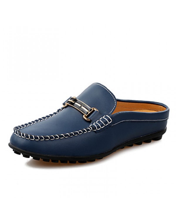 Men's Shoes Casual Leather Loafers White / Navy  
