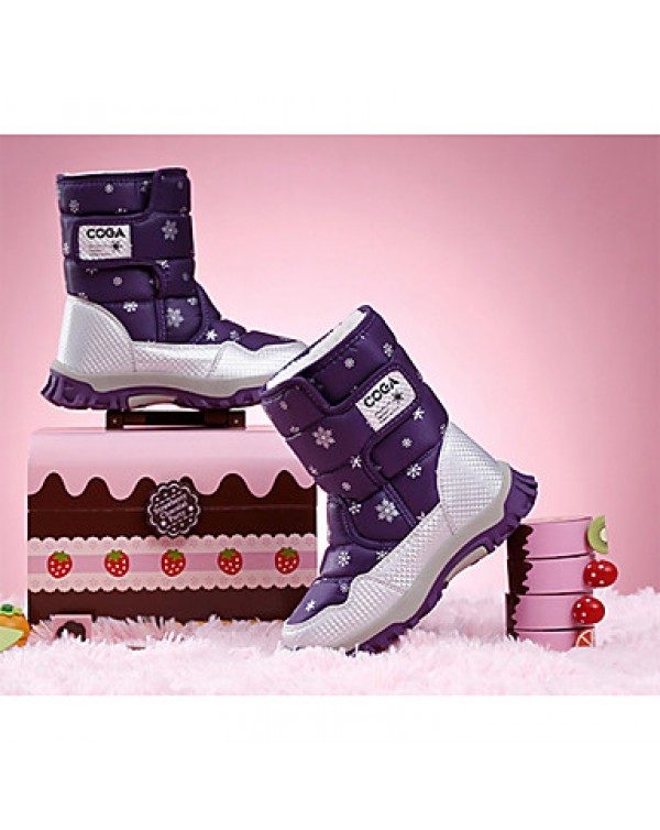 Girl's Boots Fall / Winter Comfort PU Casual Flat Heel Black / Pink / Purple Sneaker  