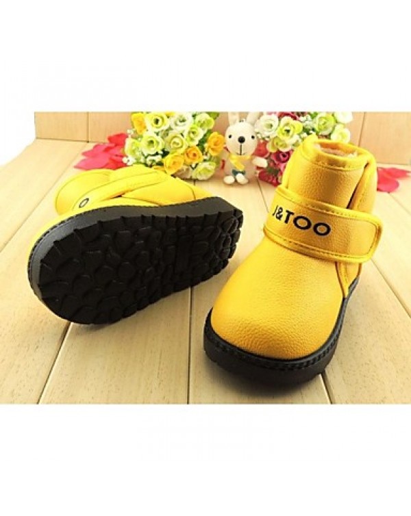 Boy's / Girl's Boots Winter Fashion Boots Leatherette Casual Flat Heel Blue / Yellow / Green / Orange  