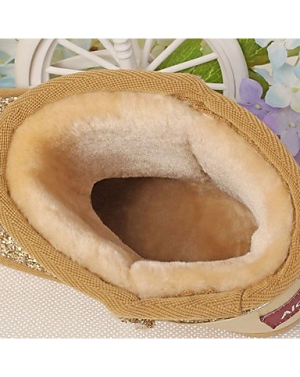 Girls' Shoes Dress / Casual Platform Snow Boots Comfort Round Toe Leather  Glitter Boots More Colors Available  