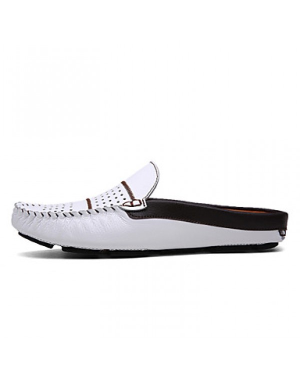 Men's Shoes Outdoor/Casual Calf Hair Clogs & Mules Black/Blue/White  