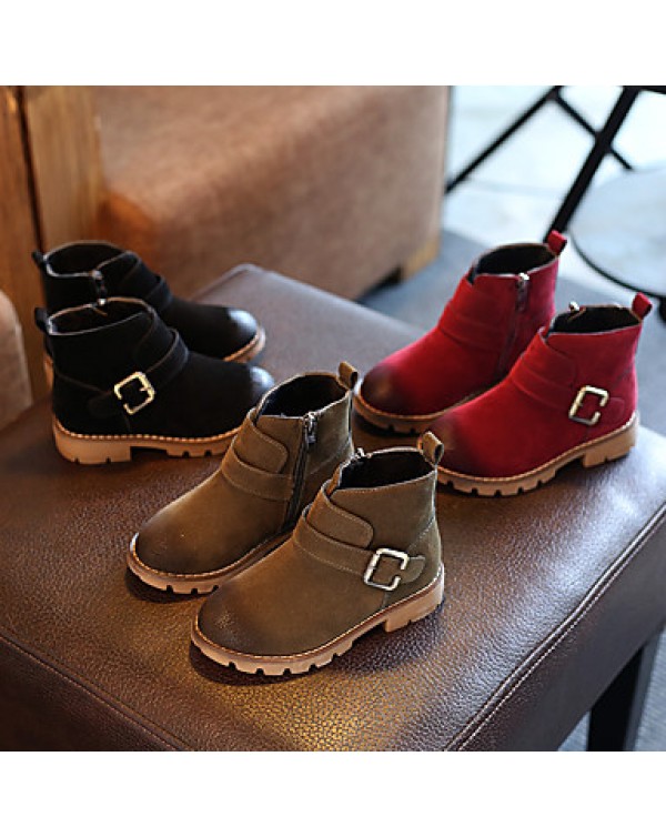 Boy's Boots Fall / Winter Comfort Suede Dress / Casual Low Heel Others Black / Green / Red Others  