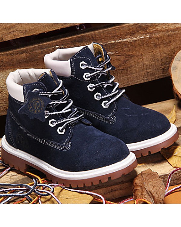 Boy's Boots Spring/Fall/Winter Combat Boots Nappa Leather Athletic / Casual Flat Heel Blue/Brown / Red Sneaker  
